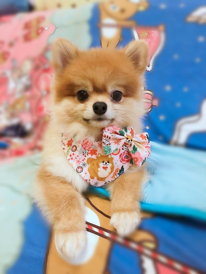 Squirrel dog pomeranian pattern personality pet scarf / neck ornament - Clothing & Accessories - Cotton & Hemp Orange
