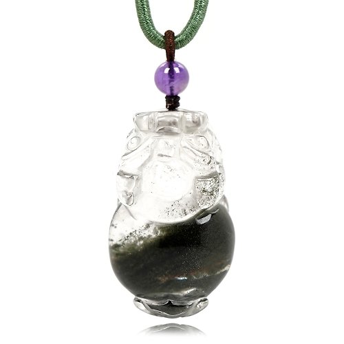 正佳珠寶 Gemsrich Jewelry 【正佳珠寶】綠幽靈 頂級聚寶盆 金錢貔貅 25g 綠幽靈貔貅吊墜