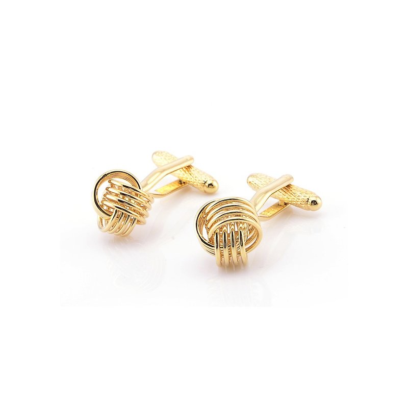 Kings Collection Gold Knot Elegant Men Cufflinks KC10067 Gold - Cuff Links - Other Metals Gold