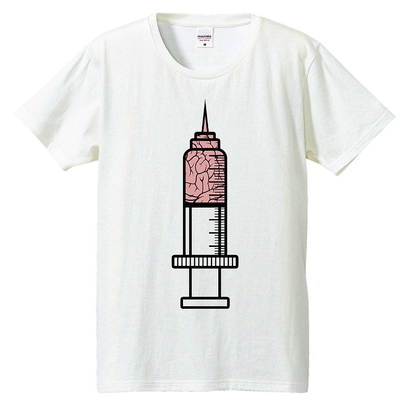 Tシャツ / Brain - Tシャツ メンズ - コットン・麻 ホワイト