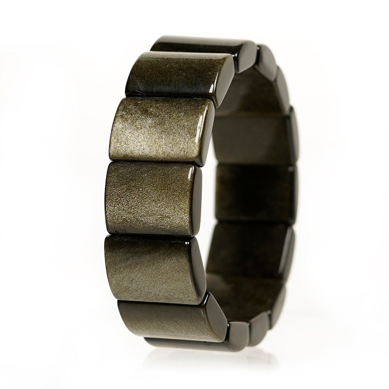 【正佳珠寶】金曜石 高品金沙金曜 15x20mm 寬版金曜石手排 - 手鍊/手環 - 半寶石 多色