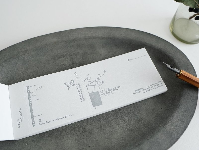 YOHAKU M-134 letterpress receipt style memo nostalgy gray - กระดาษโน้ต - กระดาษ 