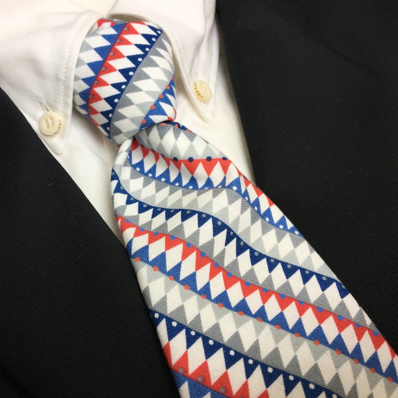 Nordic tie necktie - เนคไท/ที่หนีบเนคไท - ผ้าฝ้าย/ผ้าลินิน สีแดง