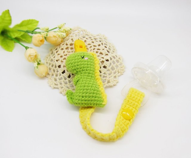 Shipping within 3 days] Dinosaur Ribbon Pacifier Wipe Pacifier Wipe Pacifier  Clip Bean Flannel Cloth Soothing Play - Shop sunny-babies Bibs - Pinkoi