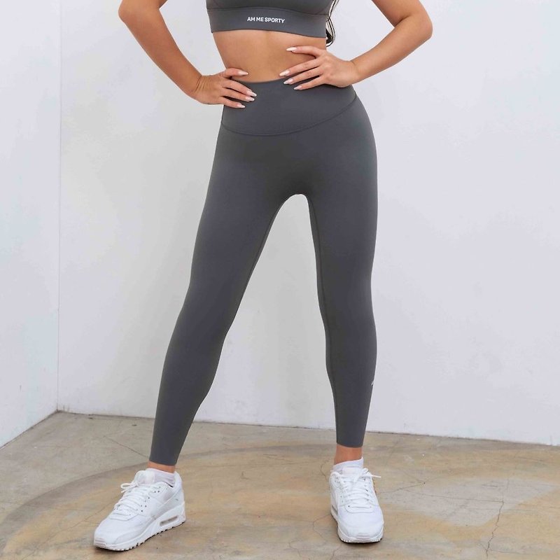 M ME BE MYSELF HIGH SUPPORT SPORT COLORFUL PANTS(Elegant Gray) - Women's Sportswear Bottoms - Polyester Gray