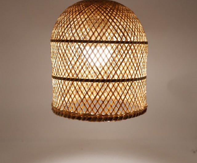 Bamboo Chandelier Pendant Light, Cage Bamboo Pendant Lamp Shaders