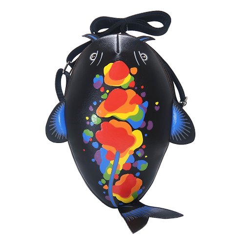 pipo89-dogs-cats Rainbow koi fish crossbody bag for carrying mobile phones and other essentials