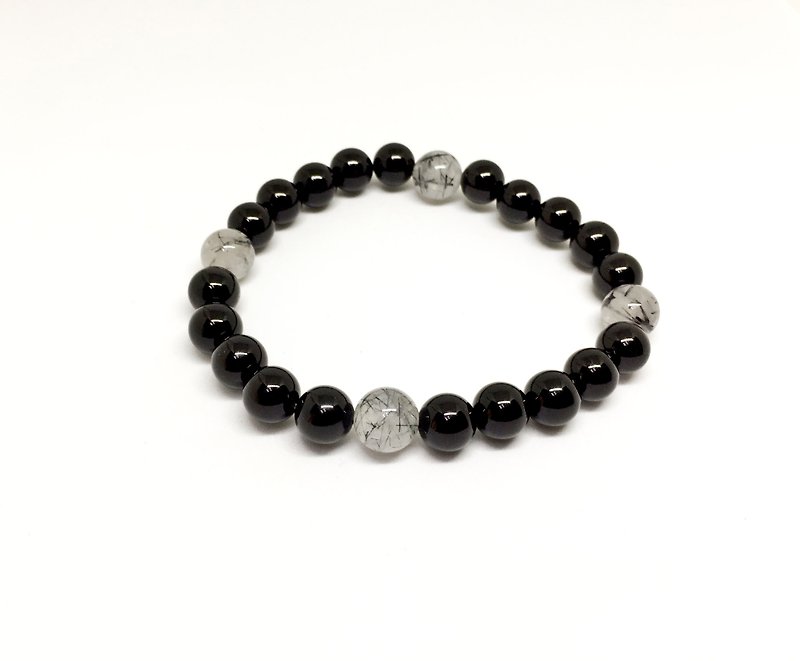 New Year's Gift Good Luck Small Things to Hair Series #4 Obsidian Hair Crystal Natural Stone - Bracelets - Gemstone Black