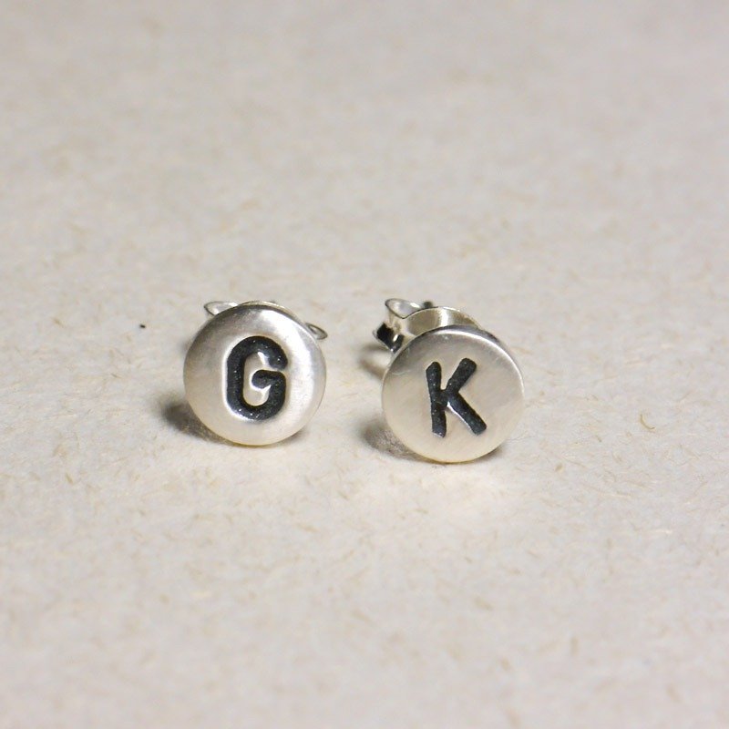 Enchant 925 sterling silver earrings lettering letters earrings ear acupuncture Christmas Christmas gifts birthday gift - Earrings & Clip-ons - Other Metals 
