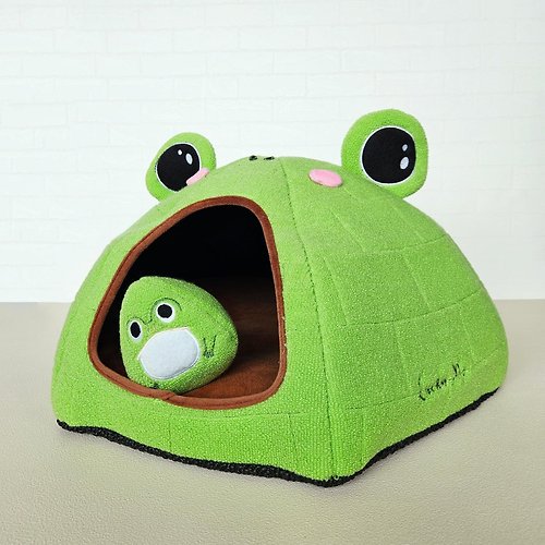 Lucky Me 寵物設計 動物冰屋玩具組- 池塘青蛙 9種 貓窩 寵物床