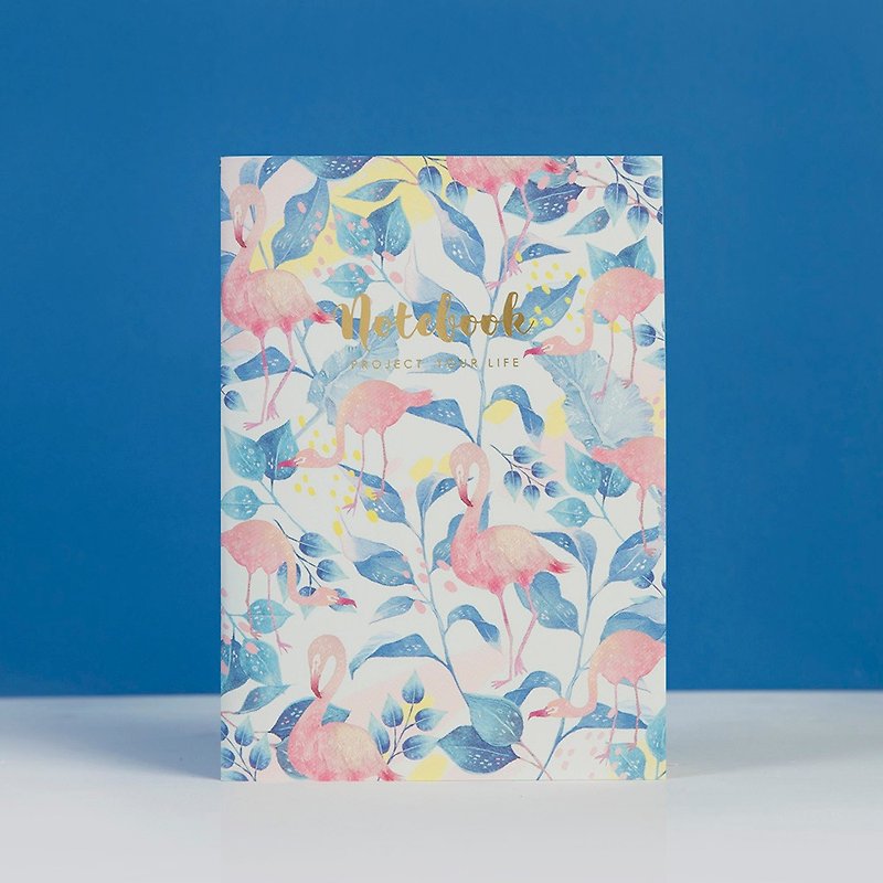 ホワイト/ライトブルー市松模様のノートPC  - フラミンゴ - ノート・手帳 - 紙 ピンク