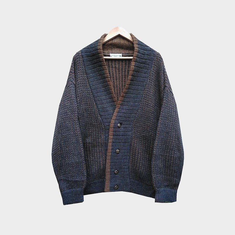 Vintage woolen coat A74 - Women's Sweaters - Polyester Blue