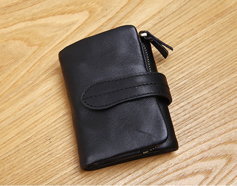 真皮折疊錢包 短款小錢夾 - 錢包/皮夾/長短夾 - 真皮 