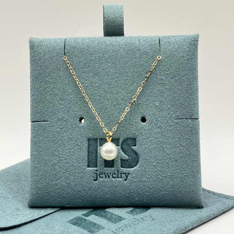 ITS-N103【14KGF Necklace・Natural Gemstone・Pearl】1 pearl necklace. - สร้อยคอ - ไข่มุก สีทอง