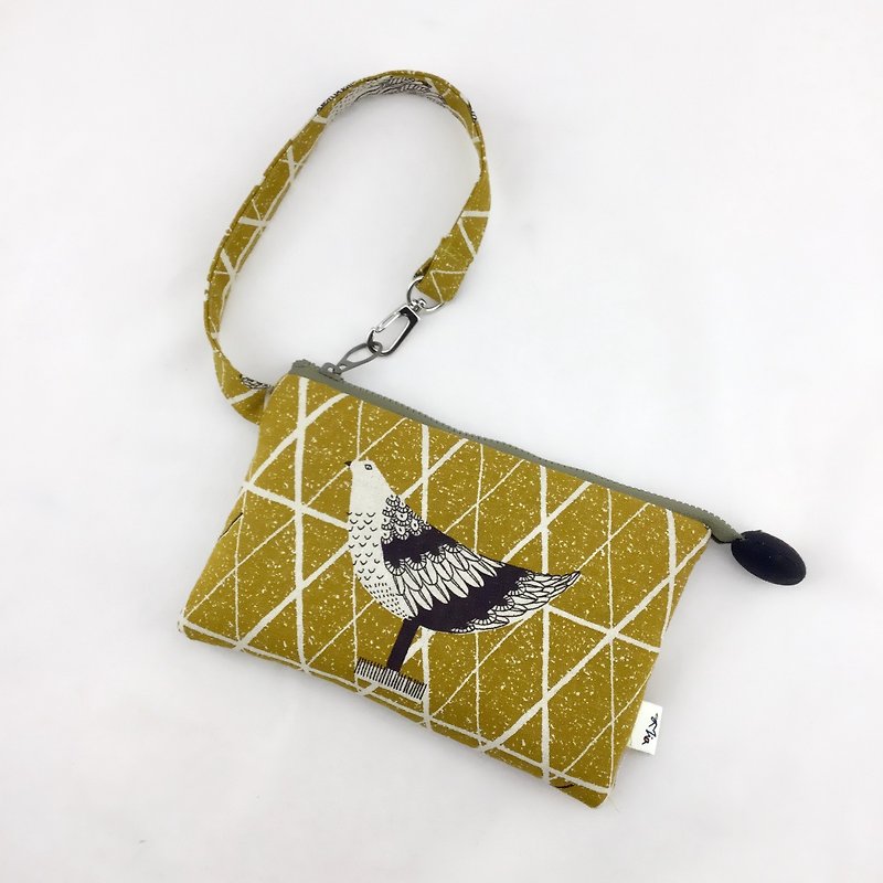 Intellectual bird clutch-money / travel card / cell phone --- a belt together - Clutch Bags - Cotton & Hemp 