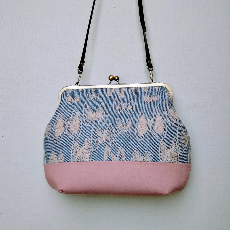 ミナペルホネン sky flower Shoulder bag - 側背包/斜背包 - 棉．麻 粉紅色