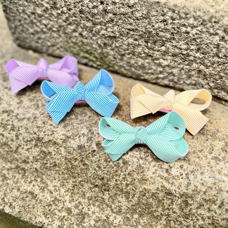 [Rabbit Bell] Korean Three-dimensional Navy Wind Handmade Hair Clip/Bangs Clip Korean (Four Colors) - Hair Accessories - Other Materials White