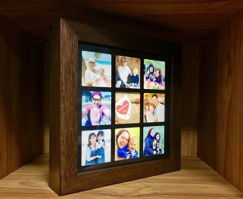personalized gifts-12 inch Memory Light Box 3 x 3 Grid - Customized Portraits - Waterproof Material Multicolor