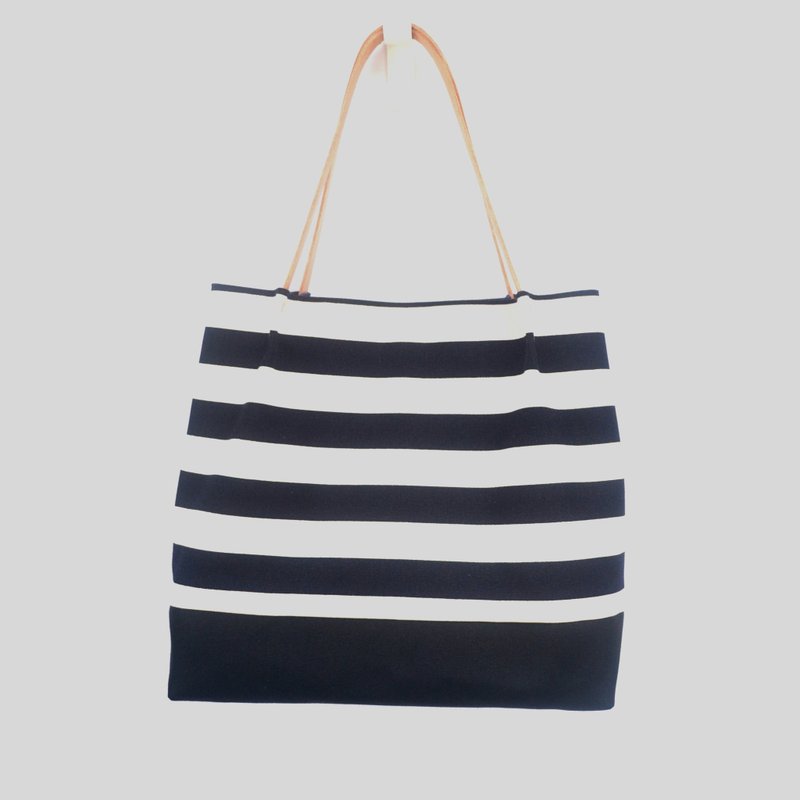 Blue stripes tote bag/shoulder bag/handbag handmade canvas stripes ...