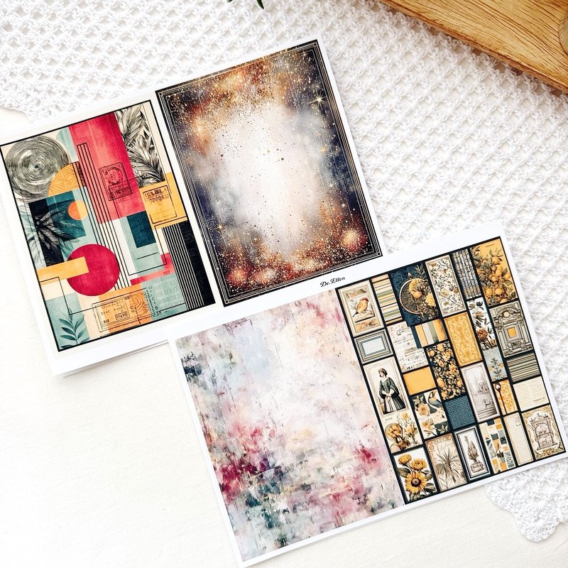 Z362 - MonoPastel Vintage background - 貼紙 - 紙 