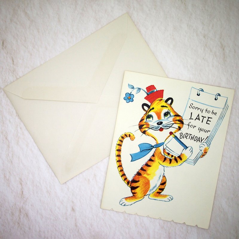 Vintage message card - การ์ด/โปสการ์ด - กระดาษ สีเหลือง