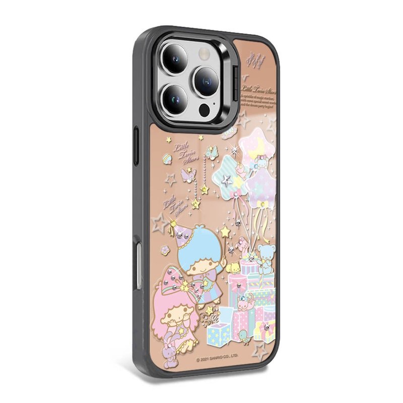 iPhone 全系列 軍規防摔合金框隱形立架鏡面鑽殼-派對雙子星 - 手機殼/手機套 - 其他材質 多色