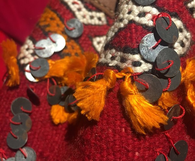 モロッコの手作りのアンティークカーペットのスパンコールバケツバッグ