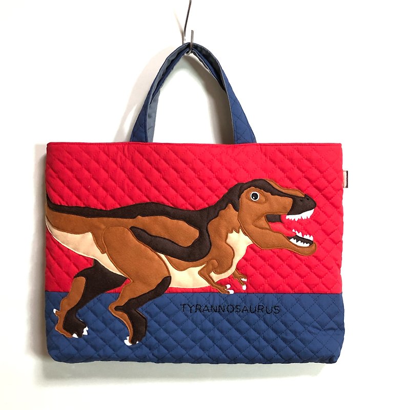 ผ้าฝ้าย/ผ้าลินิน อื่นๆ สีแดง - Boy's bag dinosaurTyrannosaurus Picture book bag Musical score bag