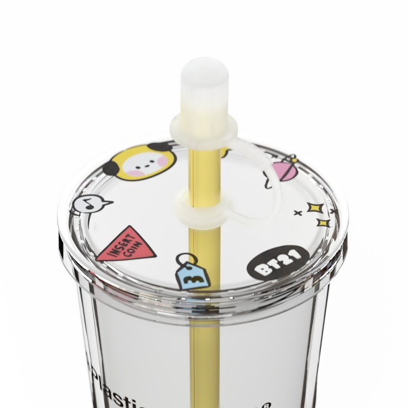 BT21 minini CHIMMY 透明吸吸杯 - 其他杯子 - 塑膠 黃色
