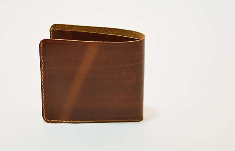 短夾-單層 簡單 Single‧Layer Wallet - 長短皮夾/錢包 - 真皮 咖啡色