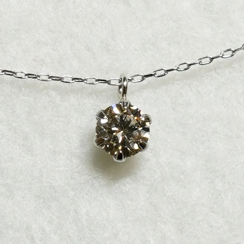 Pt Platinum Diamond0.18ct Necklace - 項鍊 - 其他金屬 銀色