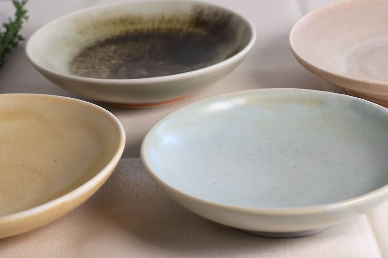 Colorful gray glaze plate - Plates & Trays - Porcelain Multicolor