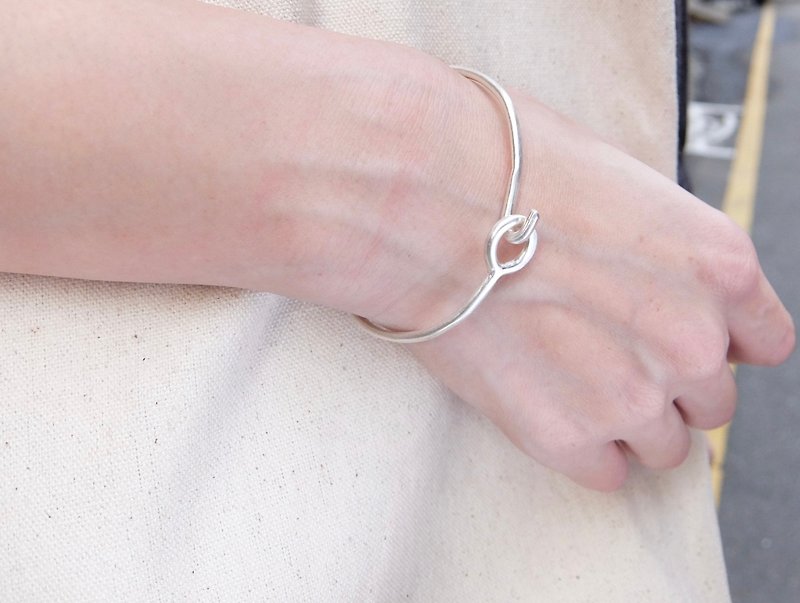 Lock ring sterling silver bracelet - Bracelets - Sterling Silver Silver