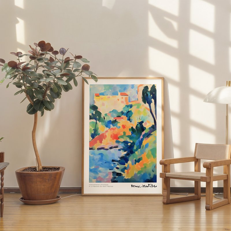 山丘之光 / 馬諦斯風格 現代插畫 掛畫 畫芯 海報 無框畫 裝飾畫 - 海報/掛畫 - 紙 