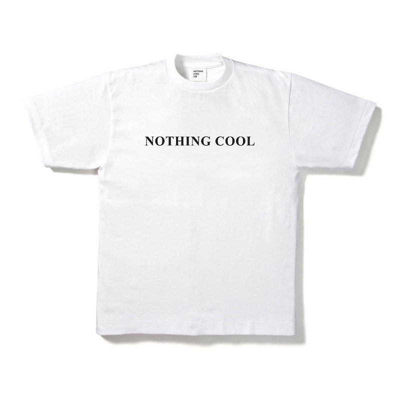 Nothing Cool Lab NCL by MCVING limited thick pounds T-shirt - "NOTHING COOL" white - เสื้อยืดผู้ชาย - ผ้าฝ้าย/ผ้าลินิน ขาว