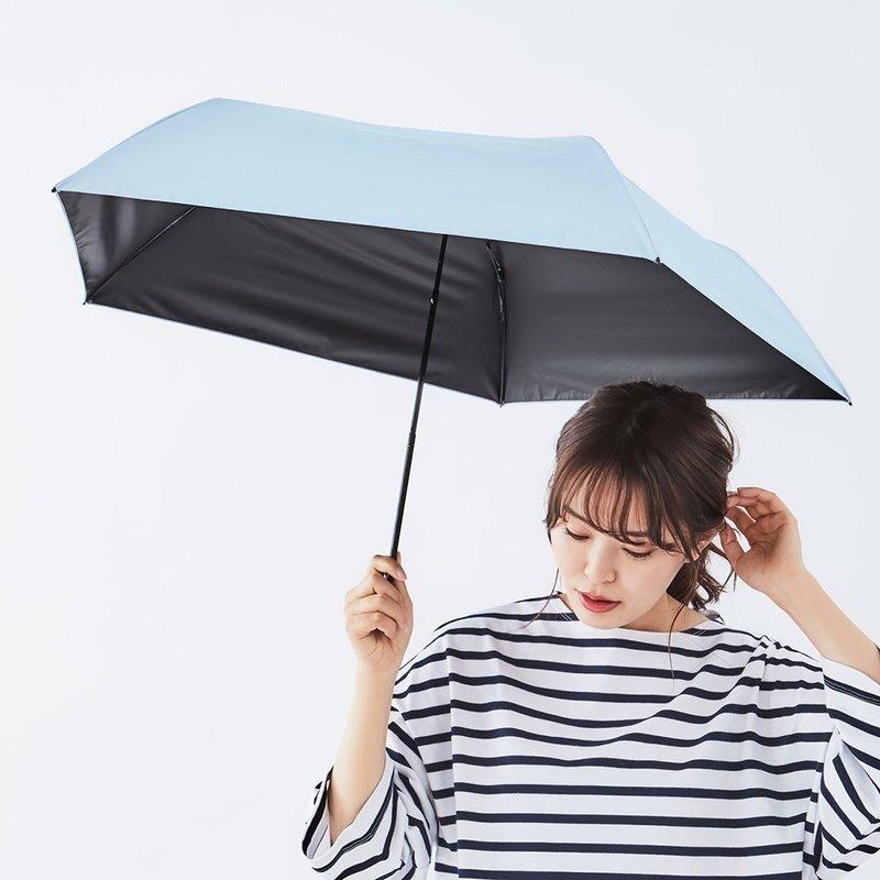 Amvel×AZPAC Special Edition HEATBLOCK World's Lightest Blackout Pocket Umbrella 131g Aqua Blue - ร่ม - เส้นใยสังเคราะห์ สีน้ำเงิน