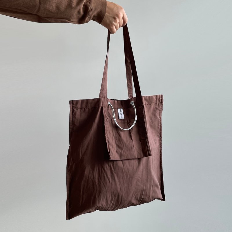 DAILY 2way tote bag / brown / cotton - Messenger Bags & Sling Bags - Cotton & Hemp Brown