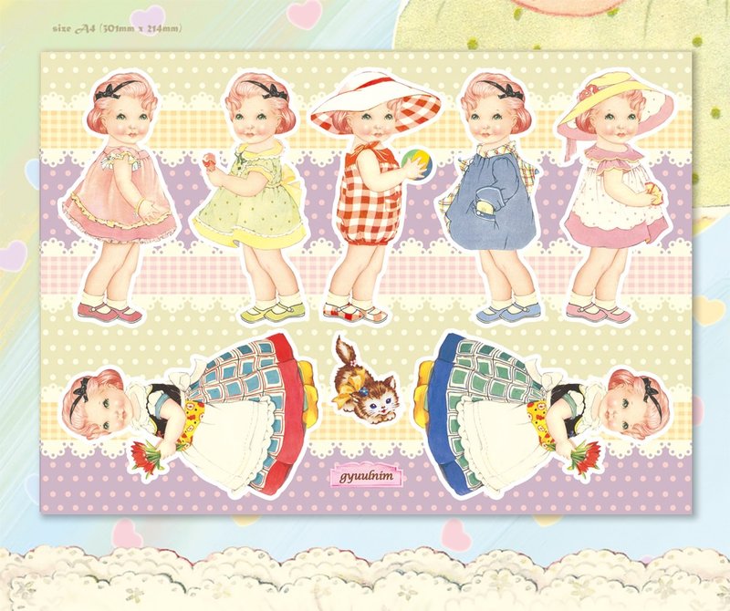 Paper doll Wrapping Paper - emma / Scrapbook Paper / 30sheet A4 size 120g - อื่นๆ - กระดาษ 