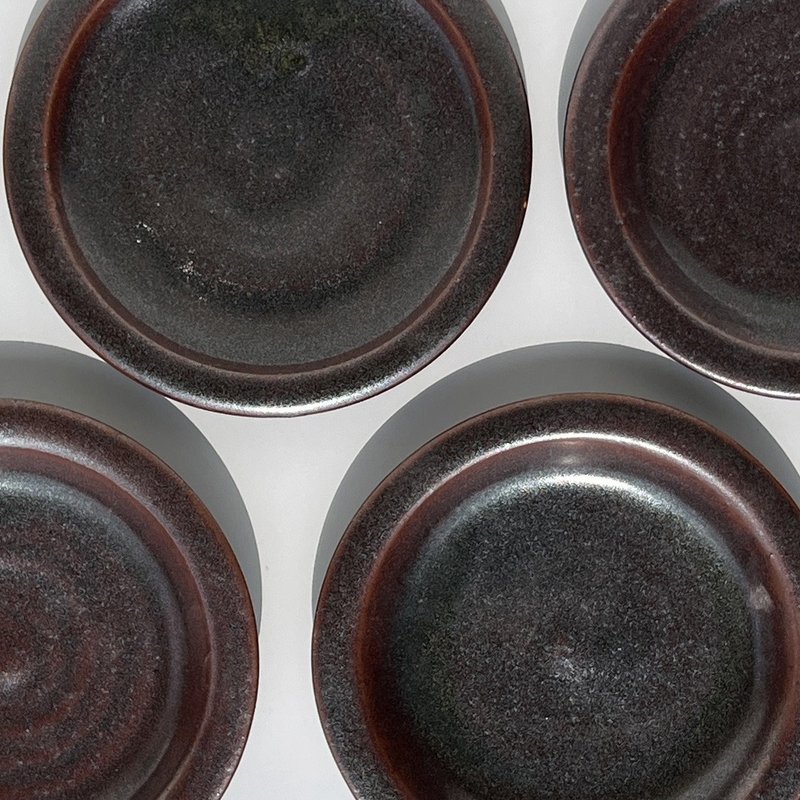 Monochrome round plate restoration roasted dinner plate dessert plate - Plates & Trays - Pottery 