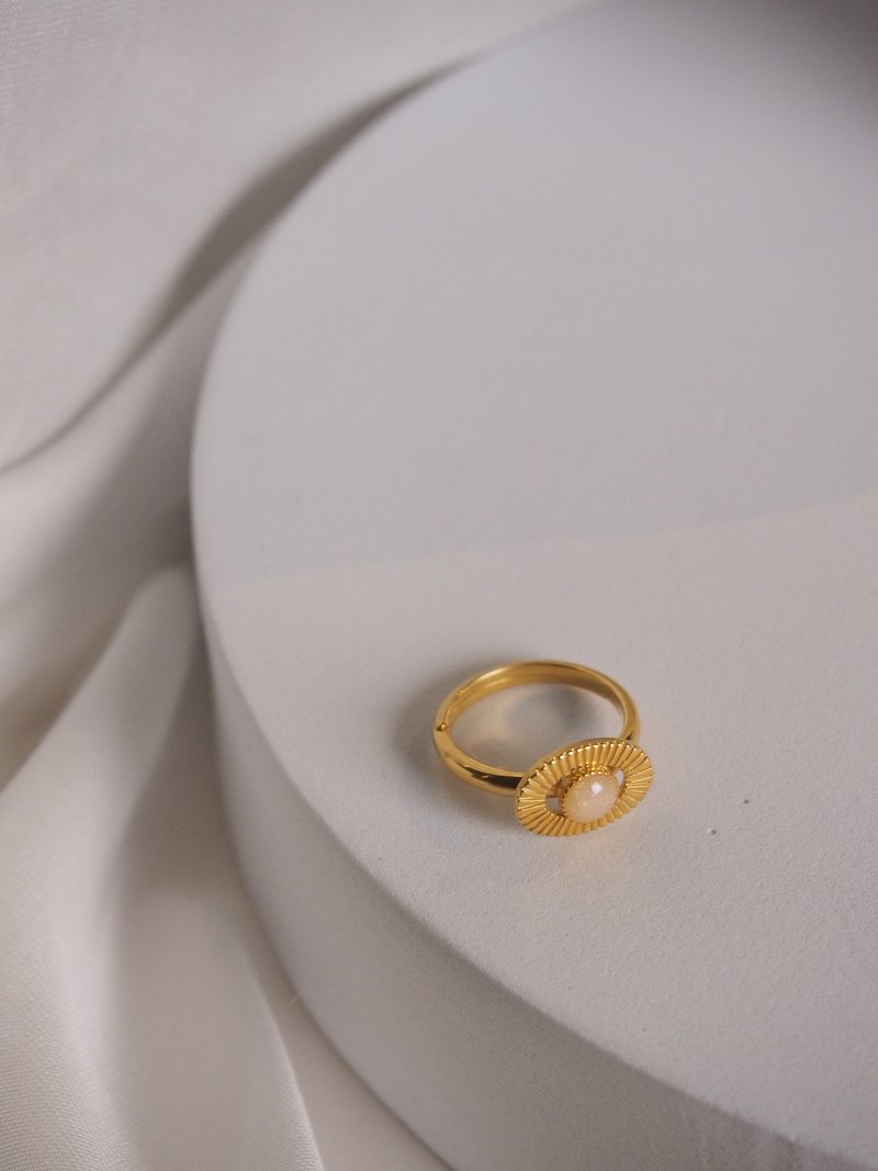 Moon Eclipse Ring, Sterling Silver, Moon Ring, Moon Silver Ring. - 戒指 - 純銀 金色