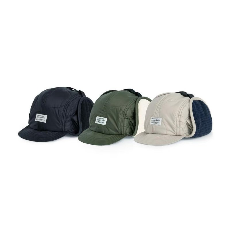 Filter017 Quilted Padded Flight Cap Quilted Padded Flight Cap - หมวก - เส้นใยสังเคราะห์ หลากหลายสี