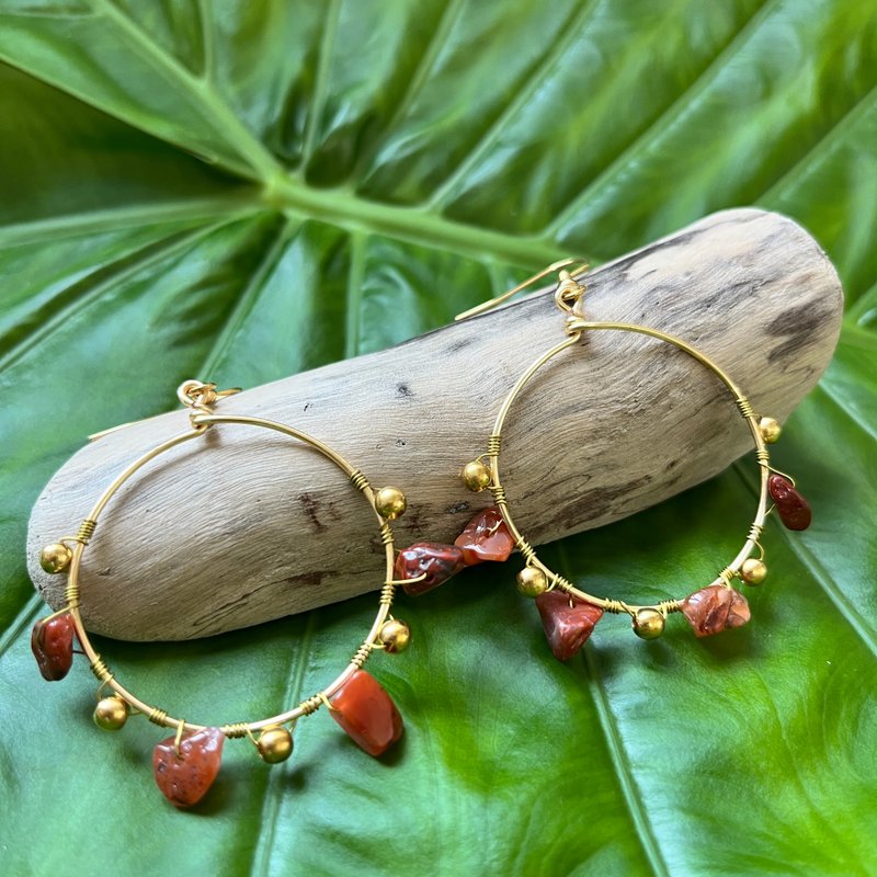 天然石系列 / 知秋 / 耳環 / 耳針 / 耳勾 - 耳環/耳夾/耳骨夾 - 石頭 