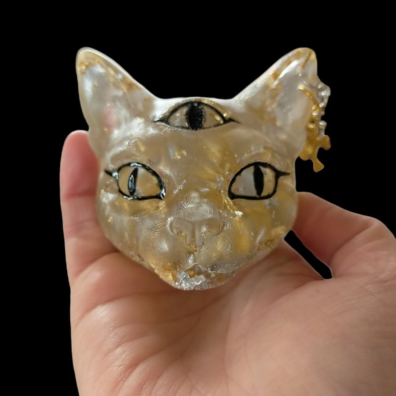 Three-eyed cat   GOLD&SILVER - ของวางตกแต่ง - เรซิน สีทอง