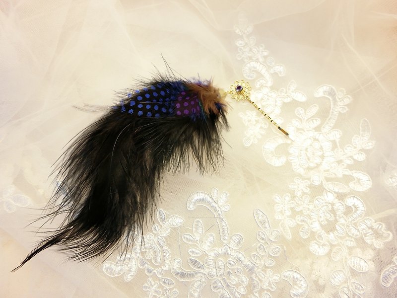 Feather ballet gem word folder-C0013-7 - Hair Accessories - Other Materials Multicolor