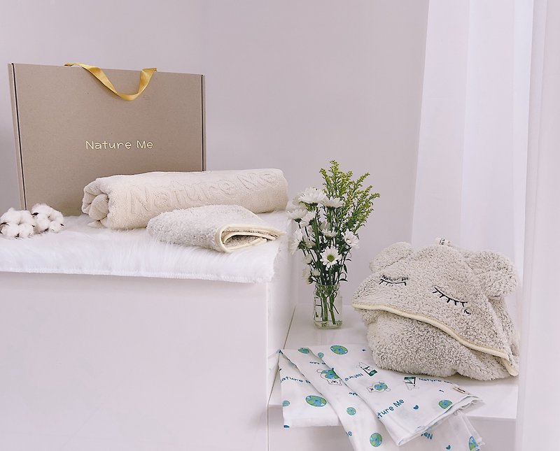 [New product launch] Marshmallow Velvet Dragon Baby Limited Edition Set (Wrap/Bath Towel/Luxury Set/Saliva Towel) - Baby Gift Sets - Eco-Friendly Materials White