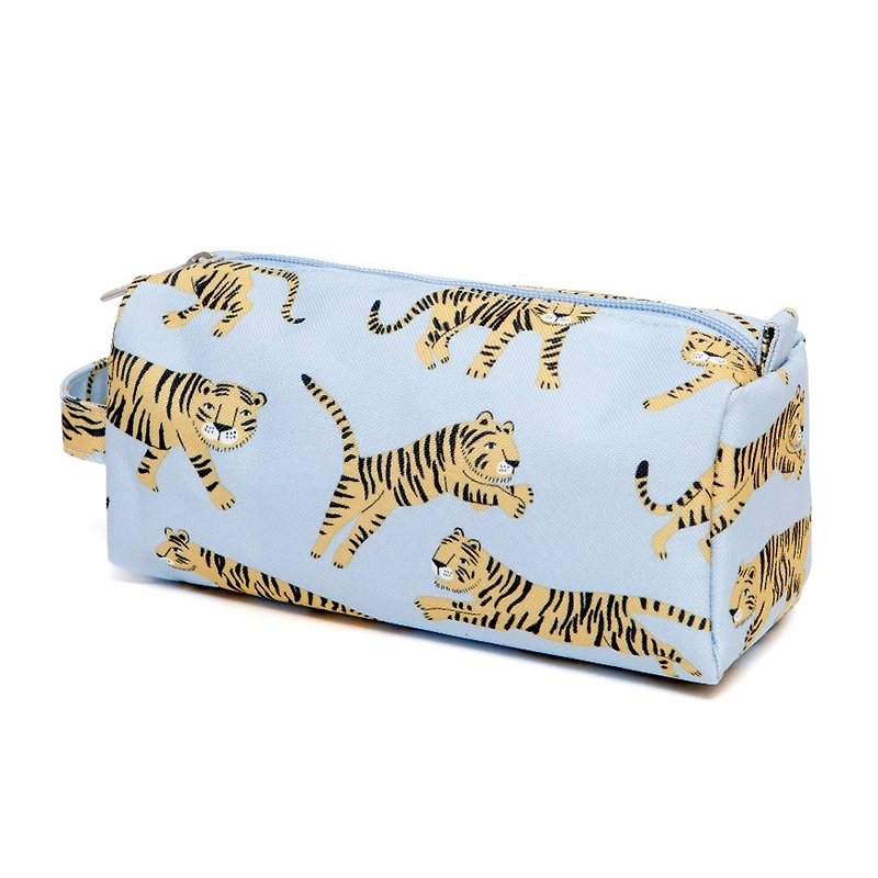 Petit Monkey from the Netherlands ─ Eco-friendly gray-blue tiger pencil case/storage bag - Pencil Cases - Other Materials 