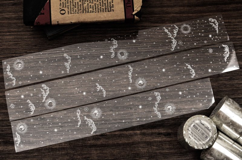 Moon & Stars (White) Washi Tape - มาสกิ้งเทป - กระดาษ หลากหลายสี