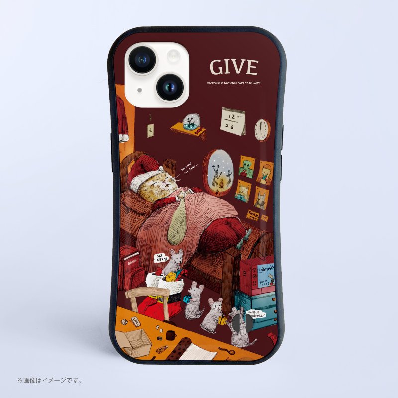Santa Cat /耐衝撃グリップiPhoneケース - 手機殼/手機套 - 塑膠 白色