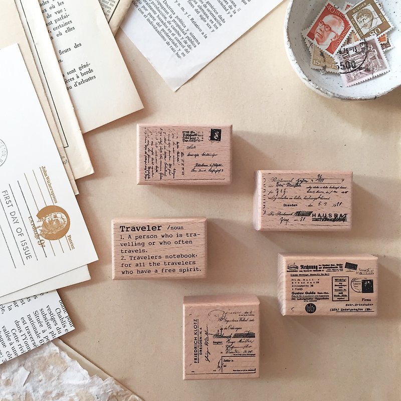 New series stamp - Set of five - Stamps & Stamp Pads - Wood 