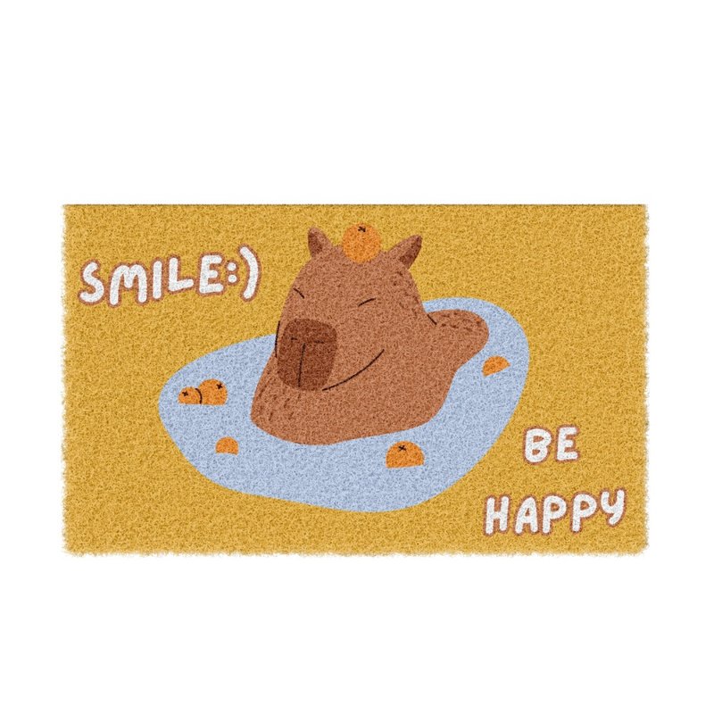 Healing Capybara Scraping Mud Floor Mat - Rugs & Floor Mats - Polyester Orange